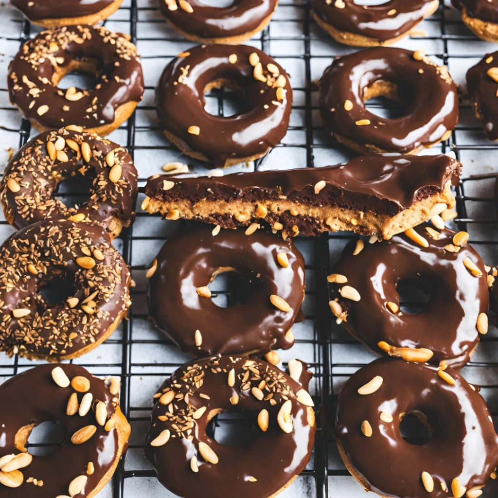 Chocolate Peanut Butter Protein Donuts